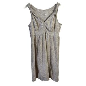 Athleta Dress Women 10L Nearly Knotical Cream Tan Sleeveless Scoop Neck Sundress